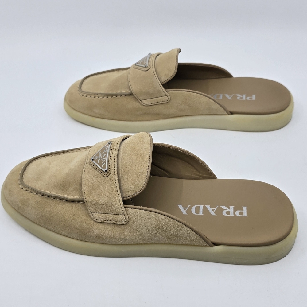 Prada Ecru Suede Mules - 38 - Picture 7 of 16